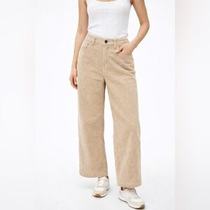 Kuwalla Tee Corduroy Wide Leg Pants Beige Size S NWT Stretch